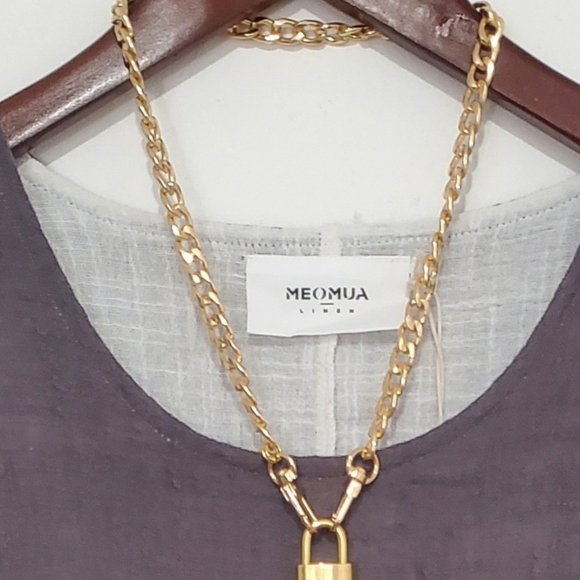 Chunky Necklace Bracelet Chain Set Blank | Good for Lock & Key | Easy On Off - Picture 4 of 8